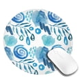 thumbnail image 2 of ZNDUO 2 Pack Round Mouse Pad Blue Watercolor Abstract Graffiti 7.9" Small Non-Slip Rubber Gaming Mousepad Desk Mat for Home Office, 2 of 7