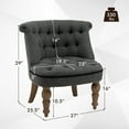 thumbnail image 2 of Gymax Set of 2 Upholstered Slipper Chairs Armless Accent Chairs w/ Beech Wood Legs, 2 of 10
