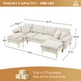 thumbnail image 5 of Rophefx 114" Sectional Sofa for Living Room,Modern Velvet Couch,U-Shaped Sofa with Chaise and Ottoman,Beige, 5 of 10