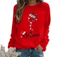 thumbnail image 2 of ¡Los más vendidos! Jersey de manga larga con estampado navideño para mujer, jersey de cuello redondo, Top suelto, ropa de regalo de Navidad, nueva moda, 2 of 5