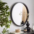 thumbnail image 2 of Bouclair Black Round Framed Mirror, 2 of 10