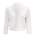thumbnail image 6 of XINSDOAKK Womens Blazer Women's Relaxed Scuba Knit Stretch Blazer with Scrunch Sleeves (White,XXL), 6 of 6