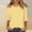 Yellow, variant on Qulqfy Slim Fit T Shirts for Women 3/4 Length Sleeve Scoop Neck Causal Tunic Raglan Basics Vacation Women Summer Tops L