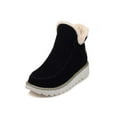thumbnail image 1 of Frontwalk Womens Ankle Booties Round Toe Snow Boots Plush Lining Winter Warm Shoes Work Comfort Ladies Slip On Black 7.5, 1 of 6