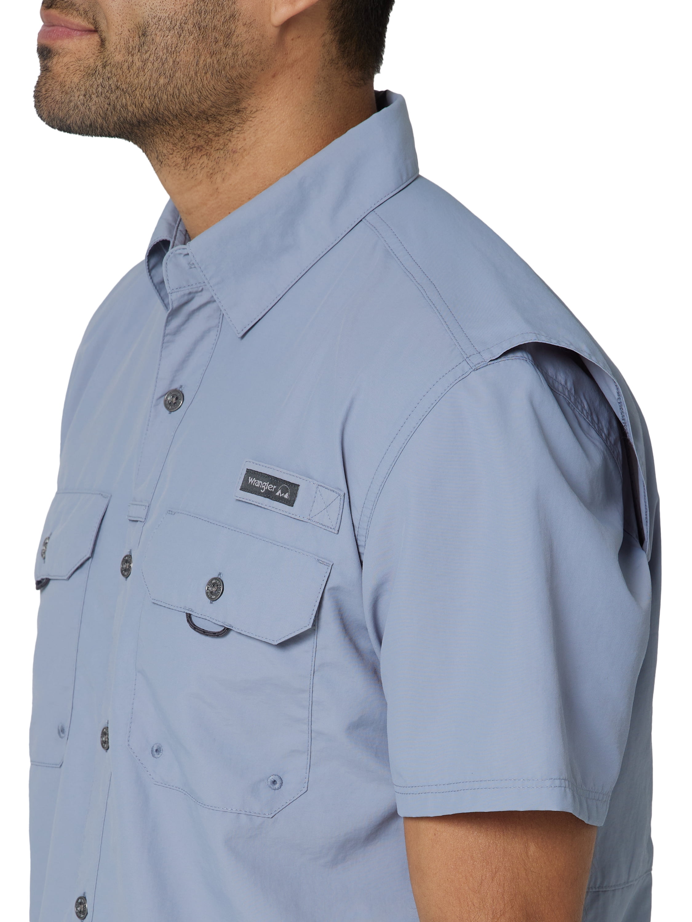 Wrangler® Men's Outdoor Short Sleeve Fishing Shirt with UPF 40 Protection, Sizes S-5XL