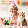 thumbnail image 2 of Tarjetas De Cumpleaños Fitmite Lindo Gato Música, Luces Y Velas Soplables Divertida Tarjeta Emergente De Feliz Cumpleaños Regalos De Cumpleaños Para Mujeres, Hombres, Amantes De Los Gatos, Mamá O Papá, 2 of 6