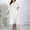 White, variant on Ayolanni Blue Plus Size Dresses for Women Plus Size V-Neck Long Sleeve Solid Midi Dresses Ladies Dresses XL