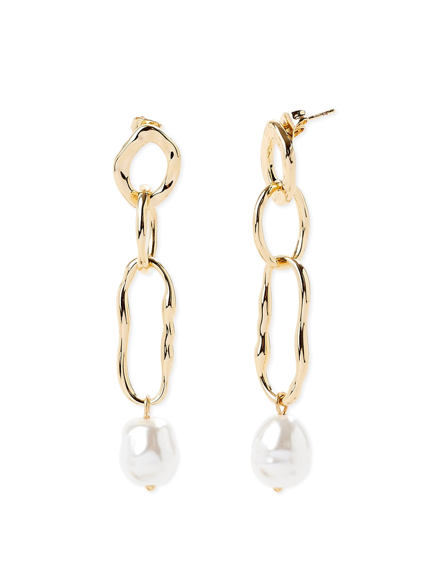 Scoop Women’s 14K Gold Flash-Plated Faux Pearl Statement Earrings