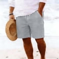 thumbnail image 3 of Zpzdpjkx Men's Plus Size Denim-Look Elastic Waist 5" Inseam Loose Straight Fit Casual Shorts with Pockets, 3 of 7