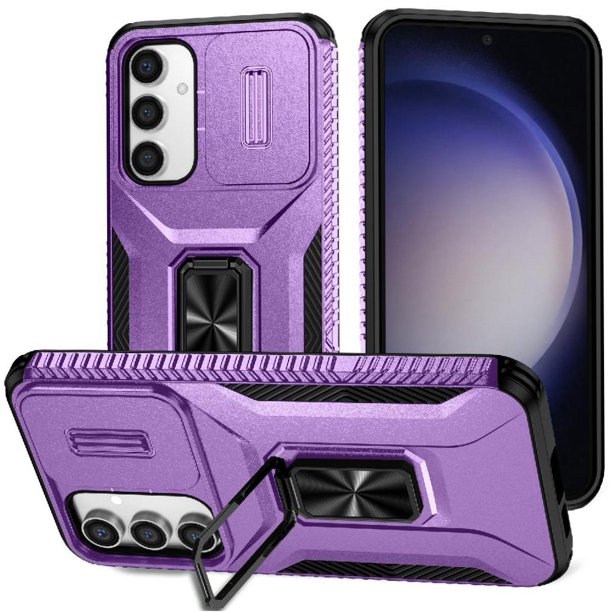 Funda para GANGXUN Samsung Galaxy S23 FE - Soporte metálico, Función magnética, Morado