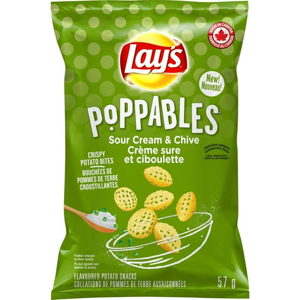 Lay's Poppables Sour Cream & Chive Flavoured Potato Snacks, 57GM