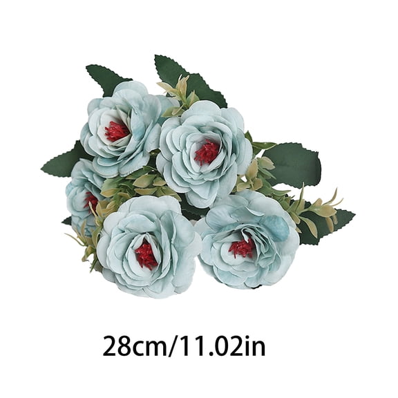Artificial Flowers Fake Flowers Artificial Roses Bouquet forHome Decor Wedding Centerpiece Realistic Table Desk Ornament Decorative Floral Arrangement Indoor Plant Fake Flowers