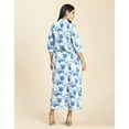 thumbnail image 3 of Moomaya Womens Button Down Midi Dress, Collared Neck, Quarter Sleeves Dress, 3 of 8