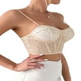 thumbnail image 4 of Women‘s Summer Mini Sling Vest Sleeveless Backless Low Cut Mesh Sequins Crop Tops, 4 of 6