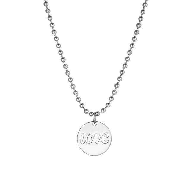 Moda Todo Letra Collar para Mujeres de Alto Grado Clavícula Cadena de Acero Inoxidable Joyería para Novia Y