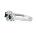 thumbnail image 4 of 10k White Gold Oval Sapphire And Diamond Three Stone Ring, 4 of 6