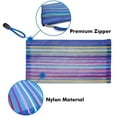 thumbnail image 4 of Muka Rainbow Striped Zipper Pouch, Storage Bags for Organizer, Travel and Office-Blue-B5, 4 of 8