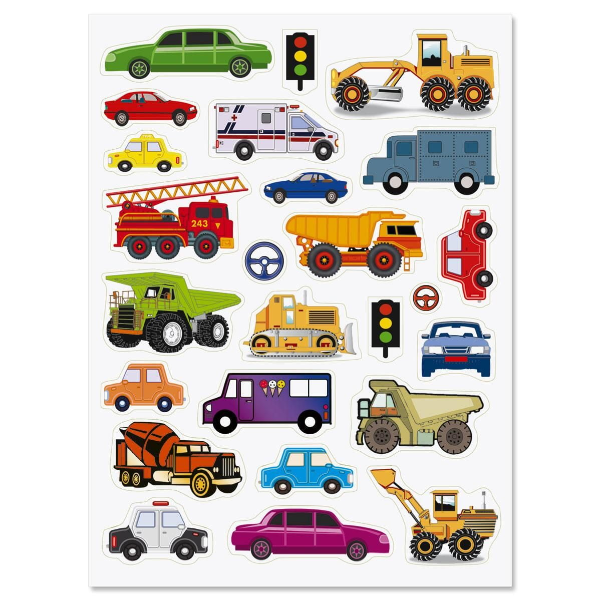 Current Cars and Trucks Stickers 50 Stickers, Kids Activity Seals