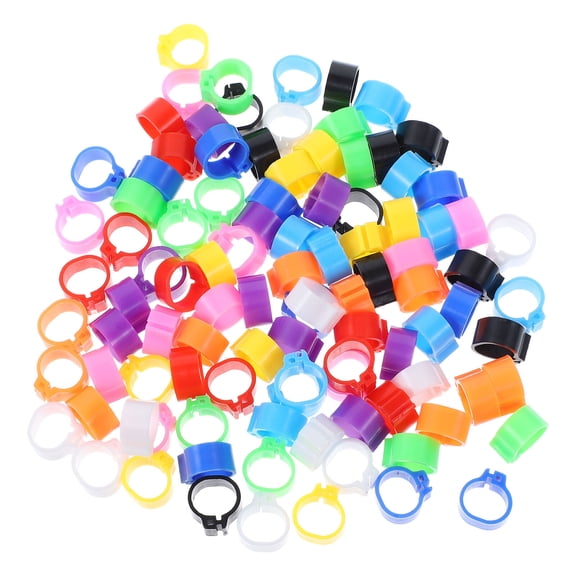 100 Pcs Plastic Bird Leg Bands for Easy Identification in Flocks Assorted Color