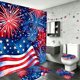 thumbnail image 5 of Independence Day Bathroom Dry Wet Separation Four Piece Set Shower Curtain+Toilet Seat Cushion+Floor Cushion+U Shaped Cushion, 5 of 6