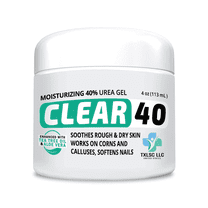 CLEAR 40 Urea Cream 40 Percent for Feet Maximum Strength (4oz) | Softens Cracked Heels & Dry Skin Urea Cream 40 Percent - Tea Tree & Coconut Oil | Urea Cream for Callus & Corn Treatment | Made in USA