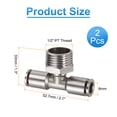 thumbnail image 2 of Uxcell 2pcs Male Branch Tee 8mm Tube ID x 1/2" PT Thread Push to Connect Fittings Pneumatic Tube Pipe Fitting for Air Water System, 2 of 6