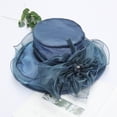 thumbnail image 2 of Women’s Organza Derby Tea Party Wedding Fascinator Hat Anti Wide Brim Sun Hats, 2 of 5