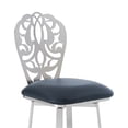 thumbnail image 5 of Home Square Leatherette Barstool with Ornate Cut Out in Gray - Set of 3, 5 of 6