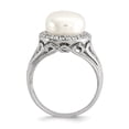 thumbnail image 2 of Sterling Silver Rh-Plated 10-11mm White Fw Cultured Pearl And Cz Ring (Size 7) Made In China qr6480-7, 2 of 2