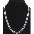 thumbnail image 4 of Solid 925 Sterling Silver Italian 7.8 mm Flat 22” Figaro Link Chain Necklace for Women Men Made in Italy FIG180-22, 4 of 4