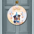 thumbnail image 2 of Watercolor Australian Shepherd Happy Birthday Celebration Balloons Gift Party Round Wood Sign Aussie Dog Lover Gifts Hanging Wall Home Decor - 00028, 2 of 5
