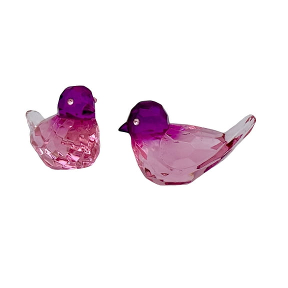 Itty Bitty Pink Crystal Bird Figure - Two Tone Bird Figure By Ganz ( 1pc)