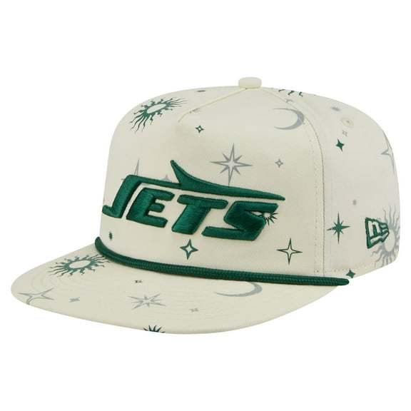 Men's New Era Cream New York Jets Celestial Golfer Snapback Hat