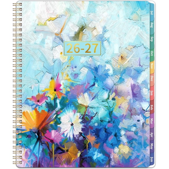 Planner 2026-2027 - Academic Planner 2026-2027, July 2026 - June 2027, 8.5" x 11", Calendar Planner with Colorful Monthly Tabs, -wire Binding, Holidays, Pocket