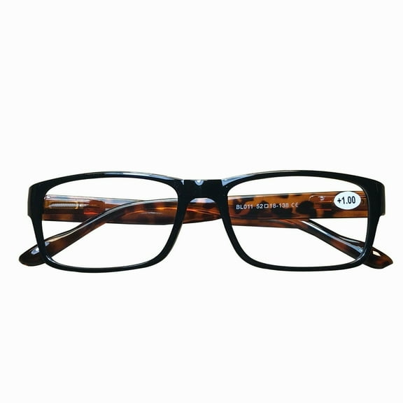 1 Pair Womens Mens Unisex Rectangular Blue Light Blocking Reading Glasses Spring Hinge Readers 0.75
