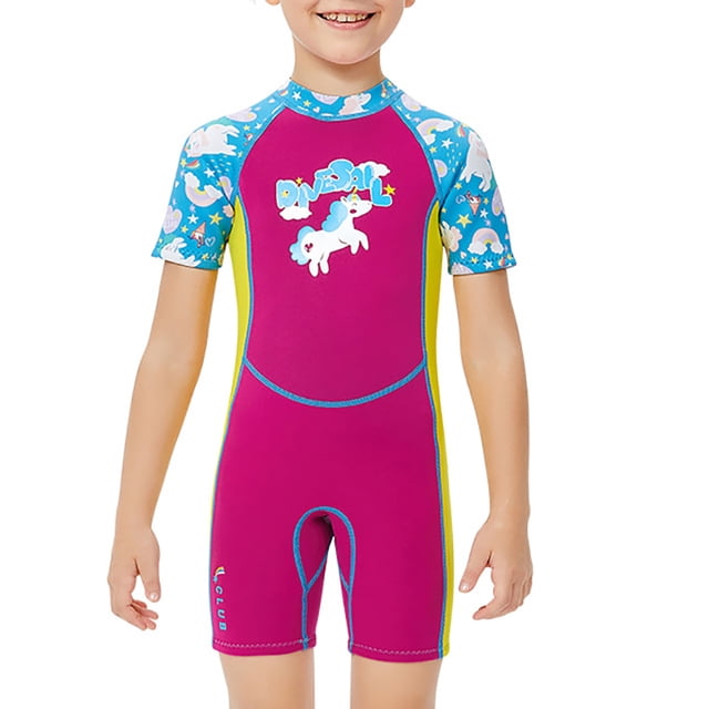 Naiovety Traje de buceo corto a prueba de frío de 2,5 MM, traje de baño de prevención de arañazos, traje de Surf para niñas, jóvenes, adolescentes, Deportes acuáticos rojo púrpura SG Naiovety OD003645-04