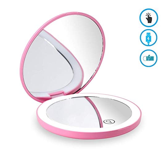 travel makeup mirrors with lights magnified