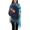 thumbnail image 3 of Gaeub Cute Fuzzy Fantasy Creatures Print Tassel Scarf,Wraps Scarves for Women,Winter Scarf,Cold Weather Shawls,Ideal for Travel, 3 of 8