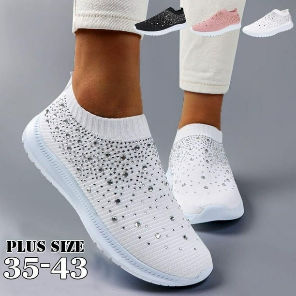 black sparkly sock trainers