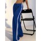thumbnail image 4 of Pantalones Deportivos Holgados de Pierna para Mujer, Tiro Bajo, Estilo Y2K, con Cordón Ajustable Azul S, 4 of 10