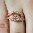 thumbnail image 2 of Dazzlingdaimonds Jewels 925 Sterling Silver 2.20 Ct Round Cut Morganite & Diamond Halo Solitaire Bridal Set Ring Set 14K Rose Gold Plated For Women's -4, 2 of 2