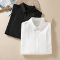thumbnail image 5 of Top Style Trends for Women!DianGeFu 3/4 Sleeve Shirts for Women Fall Clothes 2025 ,Fashion Women's Casual Solid Long Sleeve Lace Turndow Collar Button Blouse Top,Black,L, 5 of 5