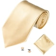 thumbnail image 2 of Skymirror Men's Fashion Solid Color Suits Ties Necktie Cufflinks Hanky Set Tuxedo Suit, 2 of 7