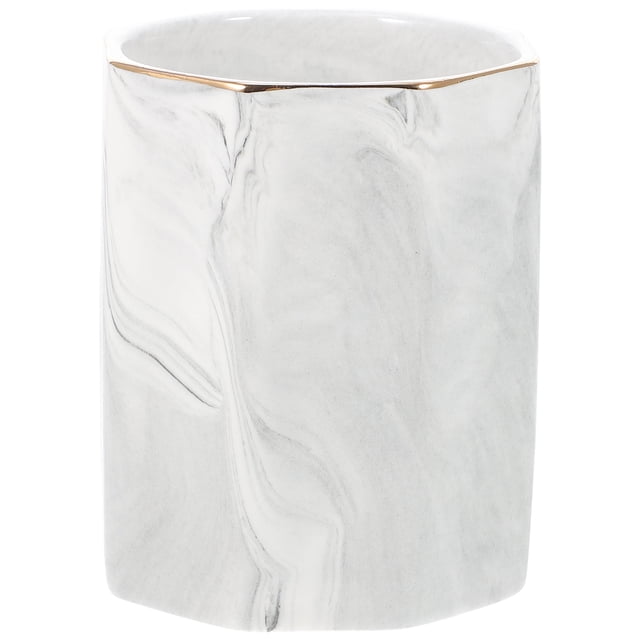 Portalápices de mármol con diseño geométrico hexagonal, vaso para brochas de maquillaje para niñas