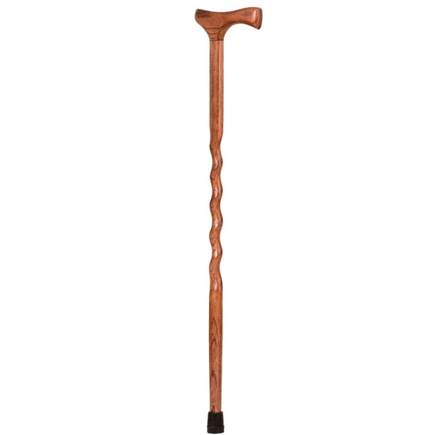 Brazos 37 Inch Twisted American Hardwood Oak Walking Cane, Red ...