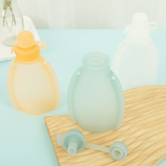 120ml Breastmilk Storage Bags Silicone Fresh Food Bottles Good Sealing Baby Feeding Bags Keep Fresh Baby Paste Bottle for Home
