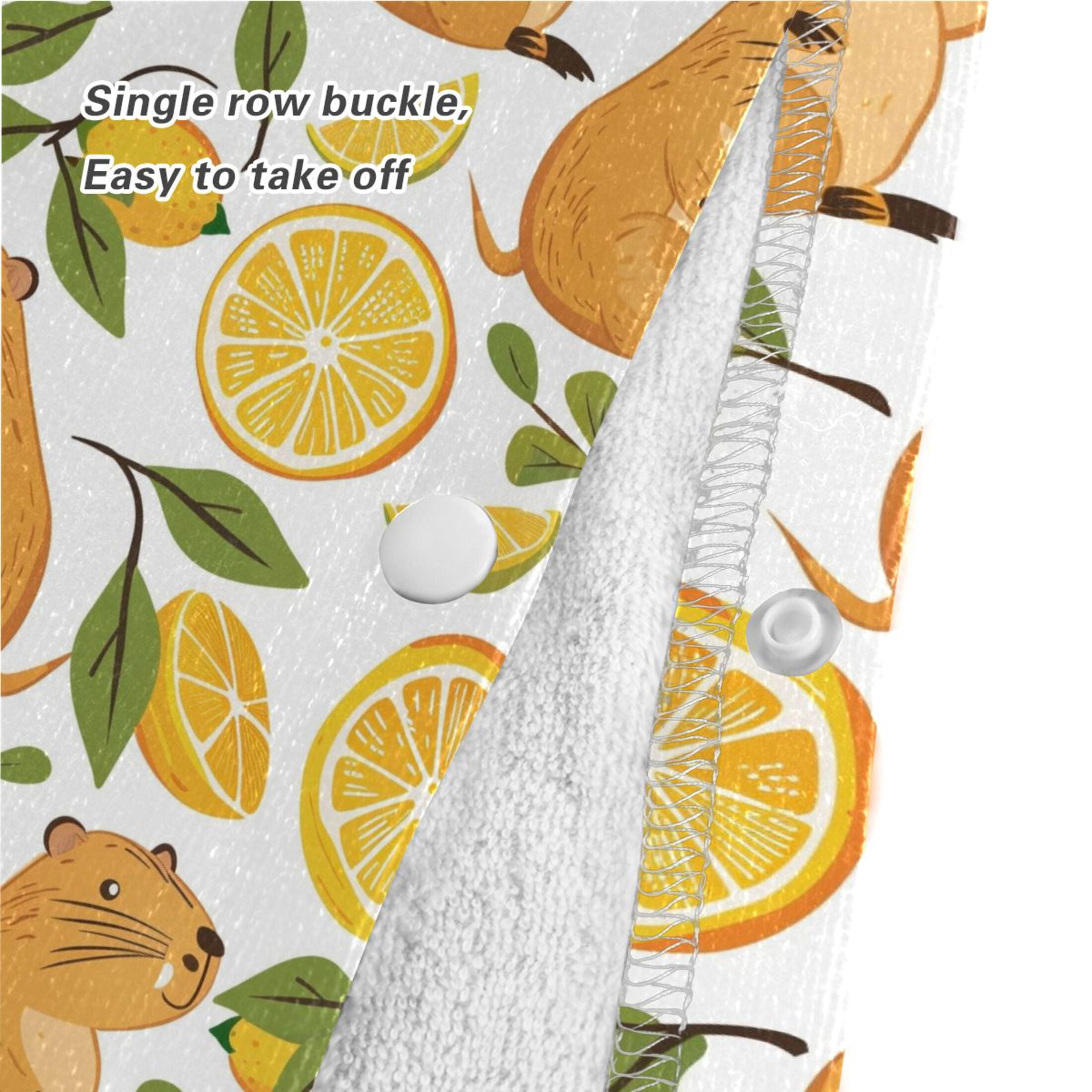 Kid Hooded Beach Towel Bath Poncho Towels Soft Absorbent Quick Dry for Boy Girl Funny Baby Capybaras and Orange S