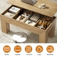 thumbnail image 6 of GUNAITO Lift Top Coffee Table with Storage, Wooden Convertible Coffee Table for Living Room, Farmhouse Center Table, Natural, 6 of 7