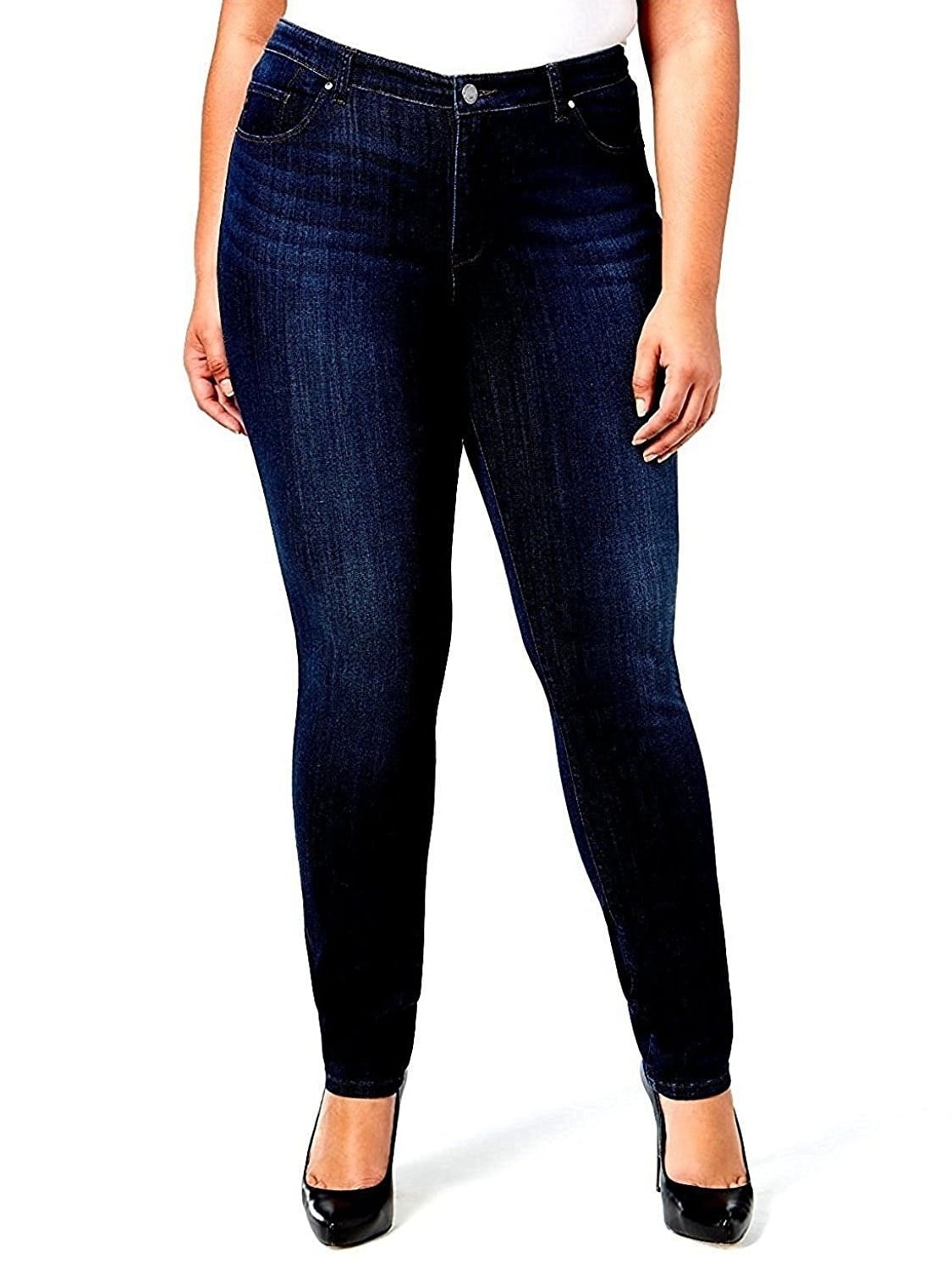 NEW D&B WOMEN'S PLUS SIZE Stretch premium BLACK denim jeans Skinny PANTS 39469MS 
