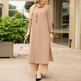 thumbnail image 4 of ZANZEA Women Elegant Stylish Full Sleeve O-neck Muslim Tops Side Split Blouses, 4 of 7